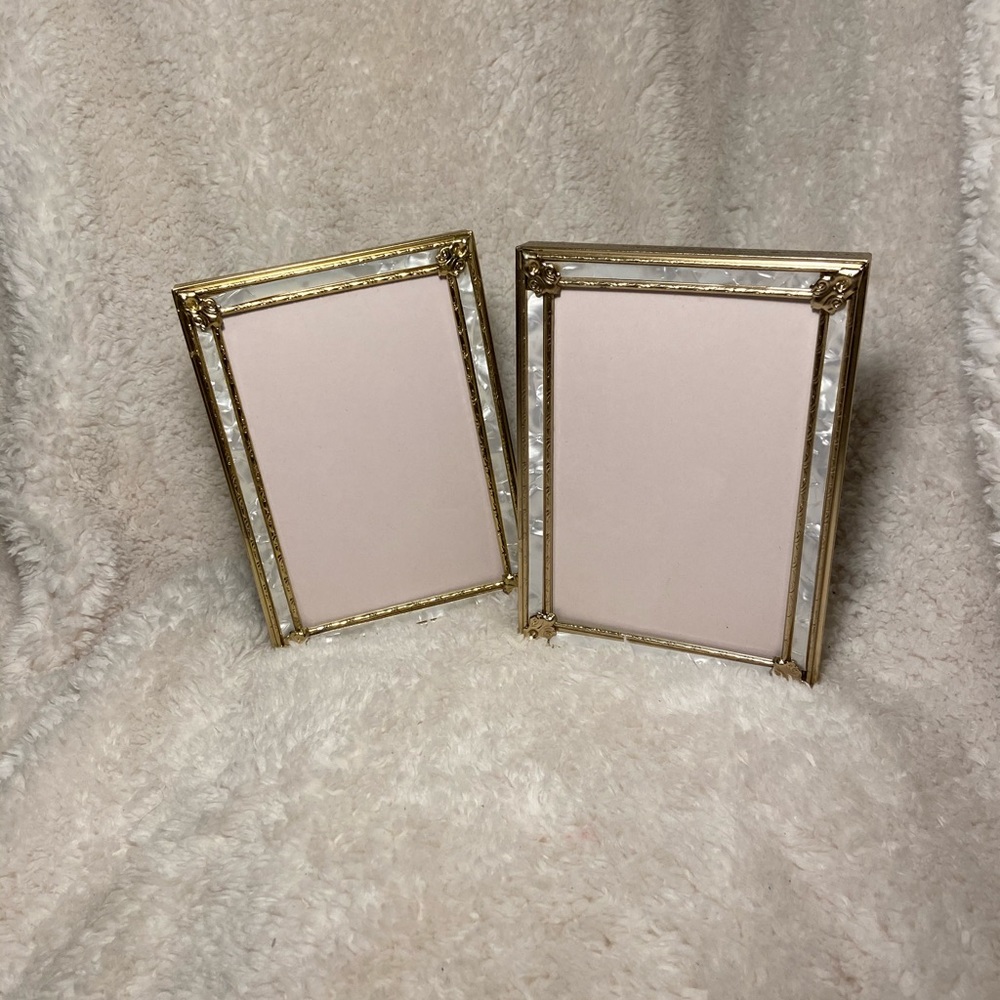 Gold and Mother of Pearl 5x7 Picture Frame pair